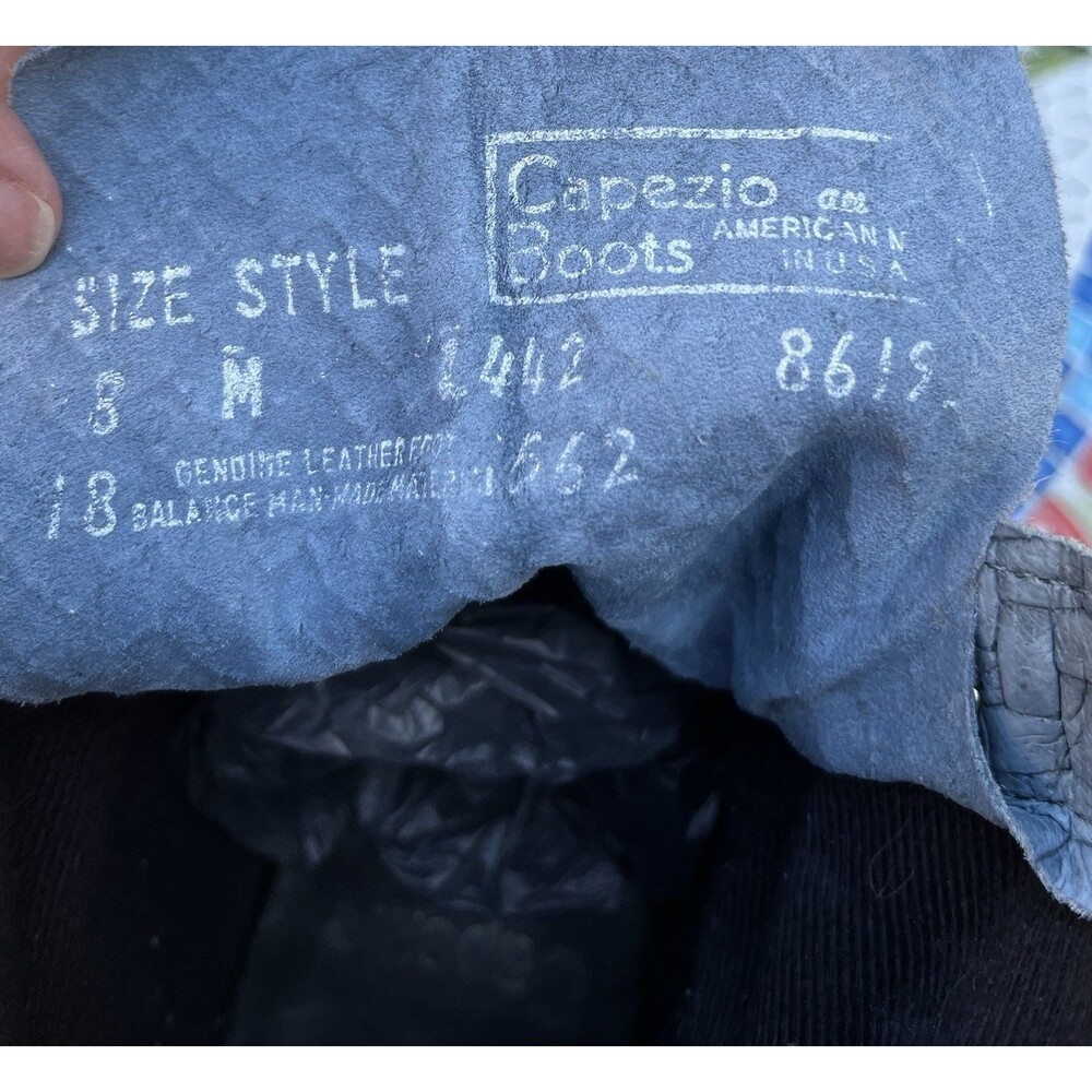 Vintage Capezio Kiltie Lace-Up Boots Women’s 8 Narrow USA Made 1442 Blue-Gray - Picture 5 of 9